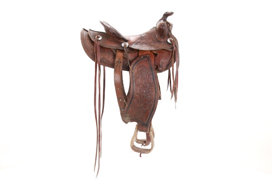 Western Saddle MFG Co. Carved Leather Saddle
