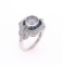 Art Deco Blue Sapphire Diamond & Platinum Ring