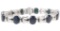Dark Blue Sapphire VS2 Diamond & 18k Gold Bracelet