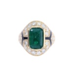 GIA Certified Emerald Diamond & 18k Gold Ring