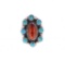 Navajo Sterling Silver Spiny Oyster Turquoise Ring