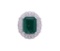 Opulent Emerald Diamond & 14k White Gold Ring