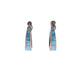 C. 1960's Navajo Blue Gem Turquoise Earrings