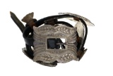 Navajo Silver Genuine Leather Embossed Concho Belt