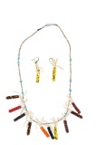 Navajo S. Silver Spirit Corn Necklace & Earrings