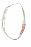 Liquid Sterling Silver USA  American Flag Necklace