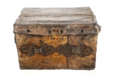 Late 1800s Leather & Wood Fur Trapper's Box