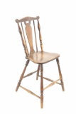 Colonial Revival Tapered Splat Back Spindle Chair