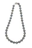 GIA Scarce Black Tahitian Pearl & 14k Necklace