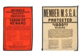 1930-50s MT Stockgrowers Assoc. Canvas Reward Sign