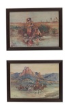 C.M. Russell (1864-1926) Framed Prints (2)