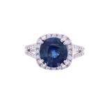 Thailand Sapphire VS2 Diamond & 18k Gold Ring
