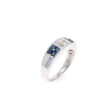 Sapphire Diamond Platinum & 18k Gold Ring