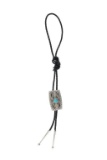 Navajo G. Boyd Sterling & Turquoise Bolo Tie