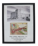1906 Framed Photo & Beer Label Red Lodge Brewing