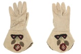 C. 1920's Crow Beaded Hide Gauntlet Gloves