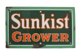 Original Sunkist Grower Porcelain Enamel Sign 1940