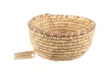 Pima Bajo Hand Woven Leather Wrapped Basket c1930