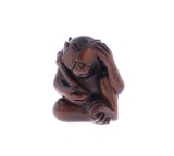 1800's Carved Monkey Katabori Netsuke