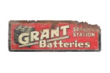 Grant Batteries Service Station Tin Sign c. 1950s