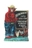 Vintage Smokey The Bear Embossed Polychrome Sign