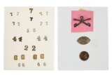 Civil War Era 2nd Cavalry & Numerical Uniform Pins