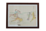 Circa 1909-1950 Northern Sioux Ledger Drawing