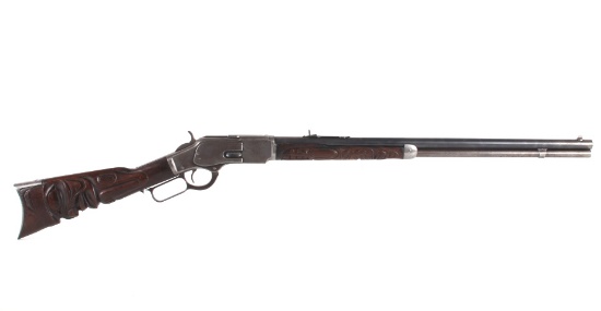 Pacific Northwest Carved Winchester 1873 .38 Rifle