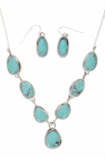 Navajo Tsosie Sterling Silver Turquoise Set