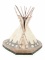 Polychrome Mounted Hide Wicker Tee Pee Display