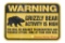 Grizzly Bear Warning Sign from Canada