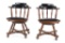 Buckstaff Oak Rotating Chair Pair c. 1950's