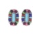 Navajo B. Slim Sterling Silver Multistone Earrings