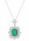 14.38 Emerald VS2 Diamond 18k Gold Necklace