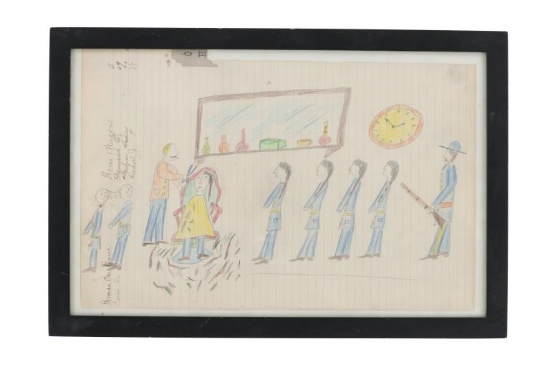 Ca. 1890-1940 Northern Sioux Ledger Drawings (2)