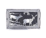 Navajo T & R Singer Sterling Silver Elk Buckle