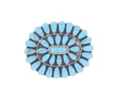 Navajo Tom Billy Sterling Silver Turquoise Pendant
