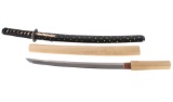 Japanese Shinshinto Wakizashi Shirasaya & Koshirae