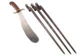 U.S. M1904 Hospital Bolo & 3 Model 1873 Bayonets