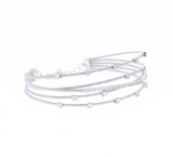 1.03ct Diamond & 14k White Gold Adjustabl Bracelet