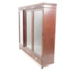 Large Mahogany & Glass Door Display Cabinet
