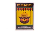 Smokey Bear U.S. Forest Service Porcelain Sign