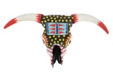 Blackfeet Hand Painted Steer Skull c. 1960-1970s