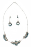 Navajo B. Wyaca Petite Point Turquoise Jewelry Set