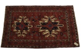 Kazak Persian Hand Knotted Wool Runner Rug 1930's