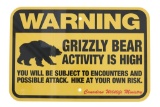 Grizzly Bear Warning Sign from Canada