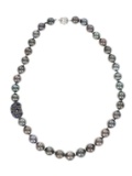 Tahitian Pearl Diamond Sapphire 14k Gold Necklace