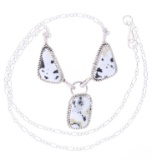 Navajo S. Silver White Buffalo Turquoise Necklace