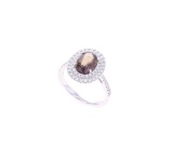2.02ct Brown Sapphire VVS2 Diamond & Platinum Ring