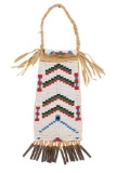 Plains Strike-A-Lite Beaded Hide Bag 20th C.
